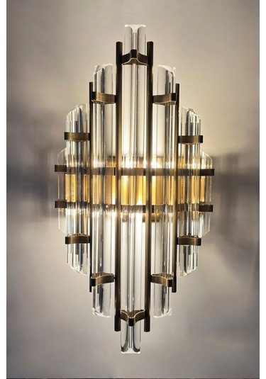 Champion Eskitme Rengi Aplik Tekli Duvar Lambası Otel Cafe Restoran Için Dekoratif Modelleri Gri