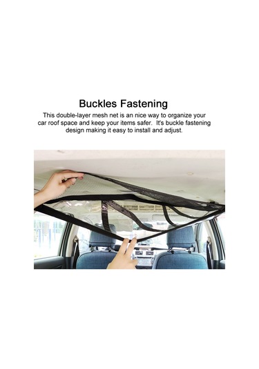 Shineyee Araç Tavanı Depolama Filesı - Çift Fermuarlı, Güçlü Taşıma Kapasiteli, Her Araç Modeline Uygun