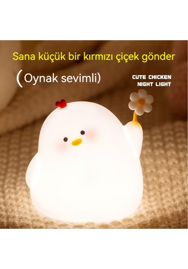 Led Pat Işğı Ortam Işı Gece Lambası-eğlenceli Çiçek Tavuk 1 Diğer