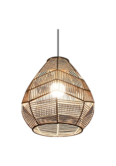 Boho Lamba Gölgesi, Vintage Dokuma Lamba Gölgesi Rattan El Modern Retro Boho Kolye Abajur, Asılı Işıklar Dokuma Boho Hasır Sepet Lamba Gölgesi