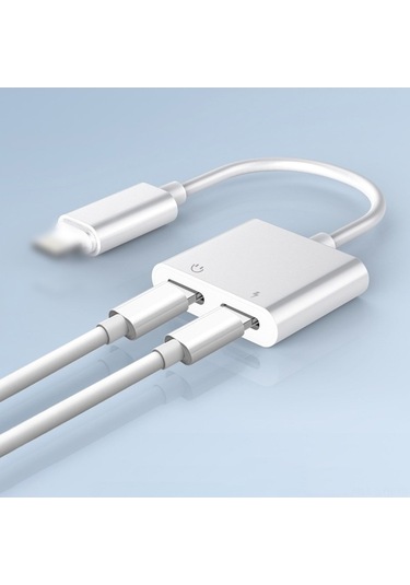 Sandwich İphone 2-in-1 Şarj Ve Ses Çevirici - Müzik Dinlerken Şarj, Kaliteli Ses, Hızlı Şarj, Abs Kasa, İos Uyumlu