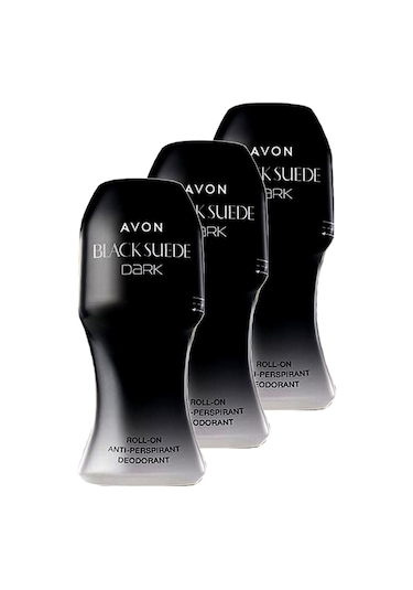 Avon Black Suede Dark Erkek Roll-On Deodorant 3 x 50 ML