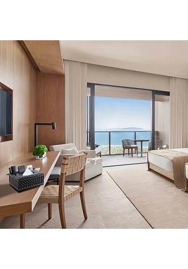 Tongdashop Beyaz Altın Kumanda Ve Akıllı Telefon Organizörlü Şık Siyah Suni Deri Mendil Kutusu Beyaz Altın