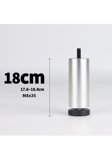 Suntek Magideal 4 Adet Alüminyum Alaşımlı Mobilya Gümüş-18cm