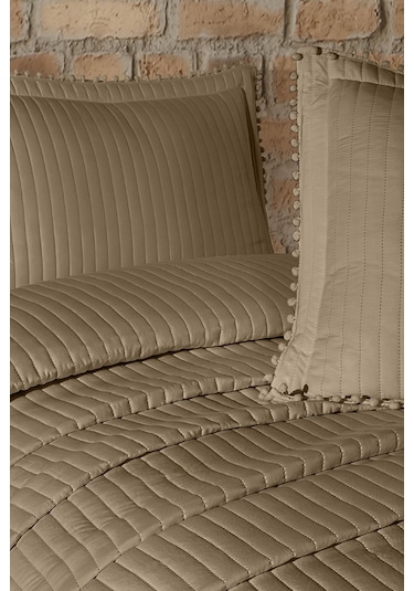 Elart Florita Yatak Örtüsü Seti Çift Kişilik 240x260 Cm Bej Bej