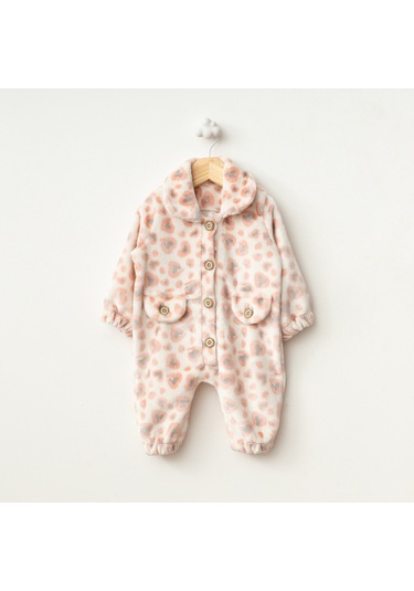 Baby Fou Leopar Desenli Tulum Ekru