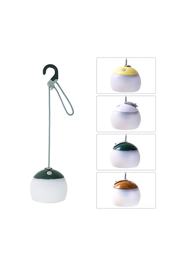 Yuntech01 Usb Şarjlı Dış Mekan Feneri, 2 Led Işık Seçeneği, 3600mah Pil, Gümüşlü Ahşap Desenli Kamp Çadır Lambası Çok Renkli