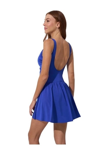 Pierre Cardin Göğüs Kaplı V Yaka İçten Şortlu Etekli Mayo 001