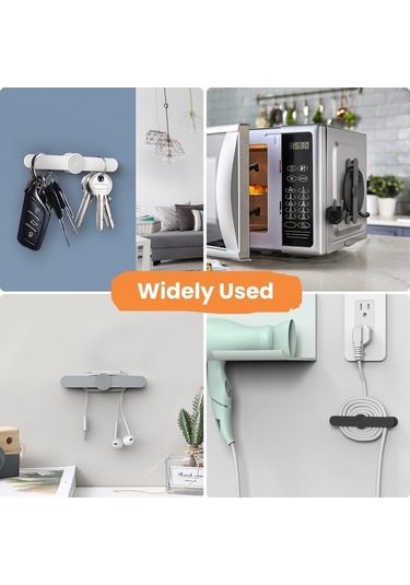 Dancemonkey Cbtx Ahastyle Dd-06 Ev Aletleri İçin 3'lü Kendinden Yapışkanlı Kablo Düzenleyici - Siyah Çok Renkli