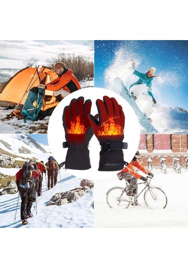 Wezone Isıtmalı Eldivenler: Erkek Ve Kadınlar İçin Su Geçirmez, Dokunmatik Kullanımlı, Kamp, Bisiklet, Kayak İçin Üç Seviyeli Isıtma Özelliği Çok Renkli