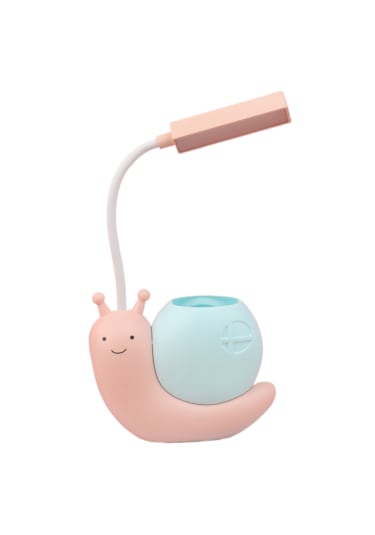 Karikatür Şarj Edilebilir Led Göz Koruma Masa Lambası - Pembe