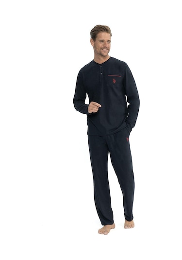 U.s Polo Assn. 12040 Erkek Çeyizlik 5'li Sabahlıklı Pijama Takım-bordo Bordo