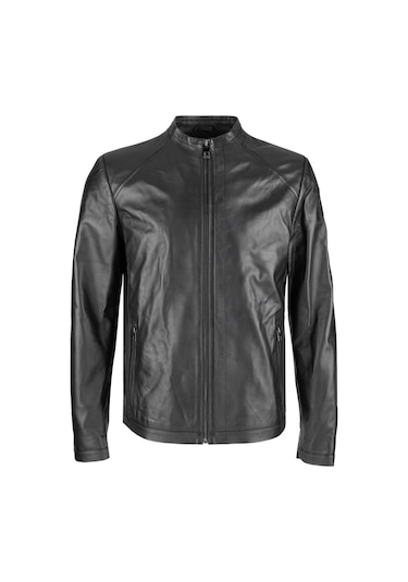 Tamer Tanca Erkek Hakiki Deri Mont 974 Smr 247 Erk Derımont Y24 - Siyah Zıg Siyah