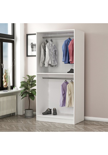 Minar Kale Country 2 Kapak Zincir Dolap -eskitme Beyaz 210cm Beyaz