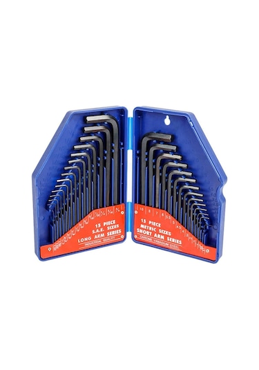 Workpro Wp222018 30 Parça Uzun Boy Cr-v Metrik/inç Profesyonel Allen Anahtar Takımı Fr Wp222018