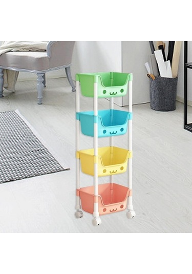 Trendooze 4 Katlı Tekerlekli Çamaşır Sepeti Ev Ofis Mekan Kullanımı Stil A Stil A