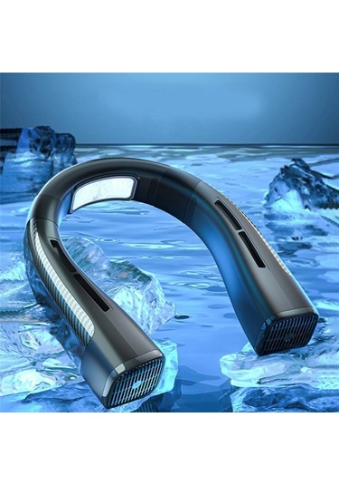 4000mah Asılı Boyun Fanı Klima Usb Şarj Edilebilir Hava Soğutucu Spor Yaz Için 5 Hız Elektrikli Fan, Beyaz 1401 Renkli