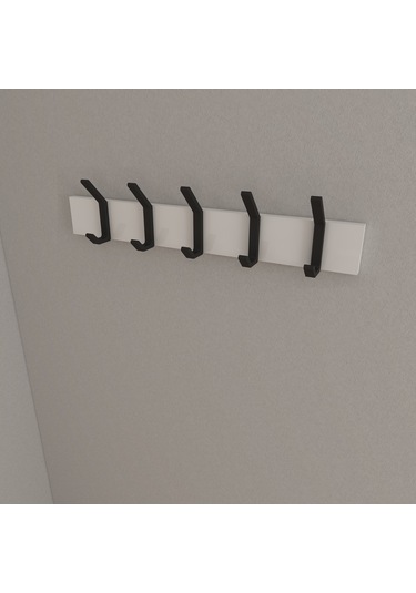 Hepsi3boyutlu Modern Duvar Kapı Askılık - 5 Adet Siyah Askılık Siyah