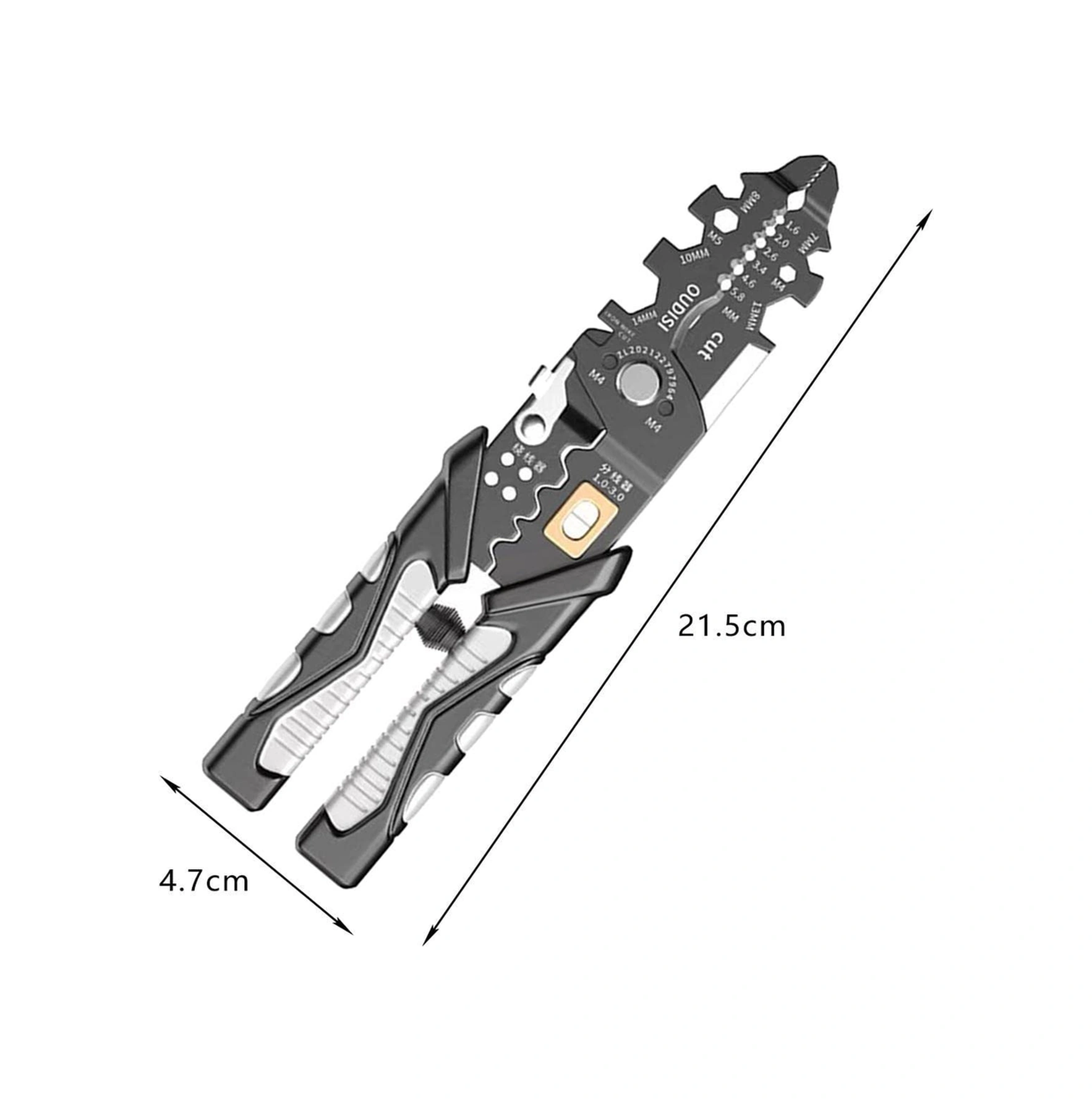 Youtek Elektrikçi İçin 25 Fonksiyonlu Çok Amaçlı Tel Soğutma Aleti - Tel Kesme, Soğutma, Presleme Ve Kırma İşlevleriyle Yüksek Kaliteli Çelik Araç