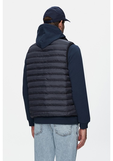 Blume Lacivert Fermuarlı Ve Cepli Polyester Standard Fit Erkek Yelek Lacivert