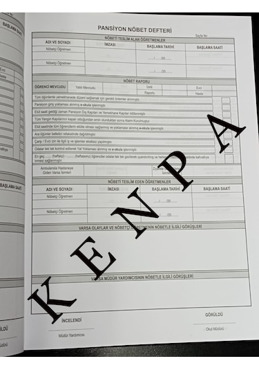 Pansiyon Nöbet Defteri