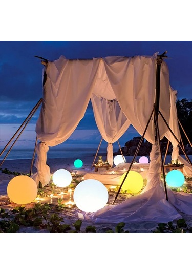 8 Adet Yüzme Havuzu Yüzen Top Karartma Rgbw 16 Renk Parlayan Top Led Bahçe Plaj Partisi Çim Lambası Çok Renkli