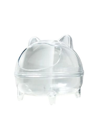 Vkemall Küçük Evcil Hayvanlar İçin Şeffaf Kumu Banyosu - Kaçırma Engeli, Geniş, Temizliği Kolay, Kaliteli Plastik Büyük Boy