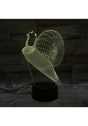 Gece Lambası 3d Salyangoz Gece Lambası Led Dokunmatik Anahtar Dekorasyon Masa Lambası Optik İllüzyon Lambaları 7 Renk Değiştiren Işık Led Başucu Masa Lambası Çok Renkli