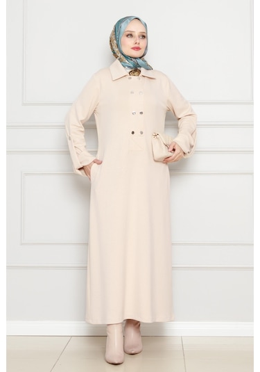 Cırt Cırtlı Oysho Elbise-bej-4485 Bej