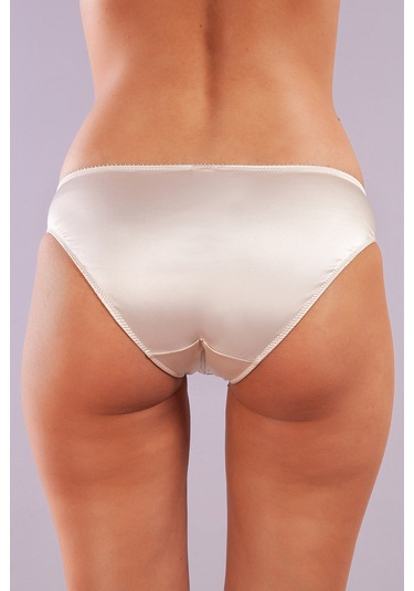 Golshan Giselle Mini Slip, Kadın Güpürlü Saten Ekru Külot Çok Renkli