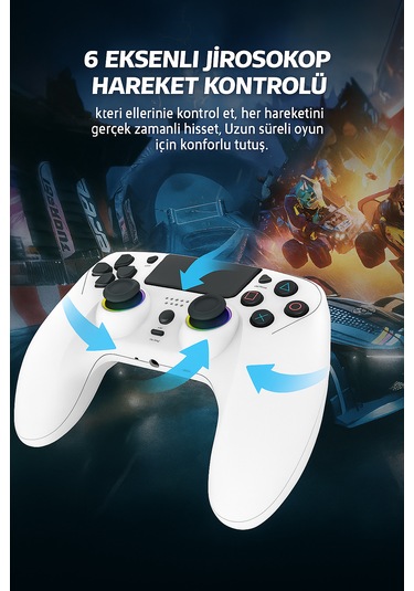 Ps-4 Oyun Kumandası Ps-4/slim/pro/pc /rgb-led/ext/audio Jakı