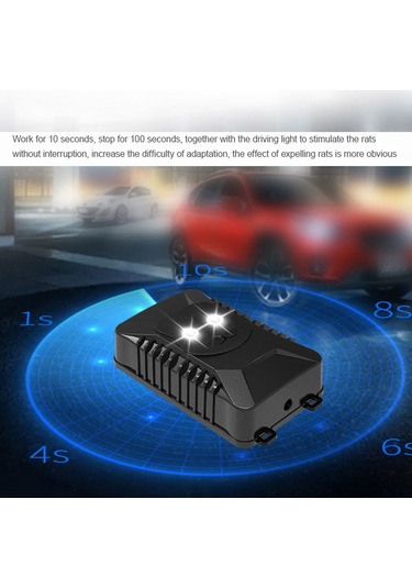 Skycity Araçta Kedi, Fare, Sincap İçin Ultrasonik Uyarıcı - 3 Besleme Seçeneği 12v Araç, Usb, Pil - Siyah Abs Malzeme