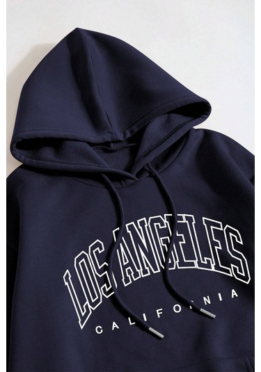 Los Angles Baskılı Sweatshirt Lacivert