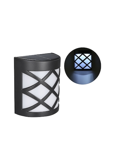 Monyee 6 Led Güneş Enerjili Dış Mekan Duvar Lambası - Ip44 Su Geçirmez Bahçe Çit Aydınlatması Beyaz Işık Diğer