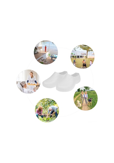 Qingmipy Hafif Ve Su Geçirmez Eva Terlikler, Hem Evde Hem İşte Kaymaz Tabanlı Rahat Ayakkabılar - Unisex Beyaz