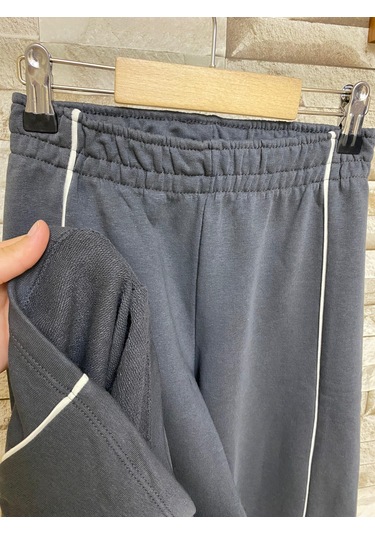 Defacto Wide Leg Beli Lastikli Kız Çocuk Eşofman Altı Füme AY-D9250A8/AR104