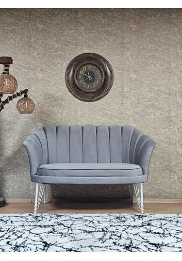 İkili İstiridye Beyaz Boyalı Telli Ayak Çay Seti Koltuk Tekli Ber Çok Renkli