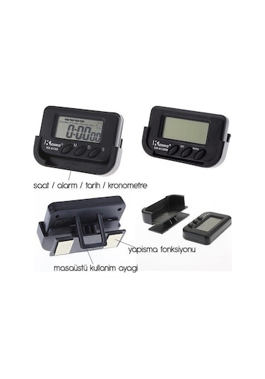 Ev Ve Araç Tipi Dijital Saat Kronometreli Alarmlı Pilli Saat 4767 Çok Renkli