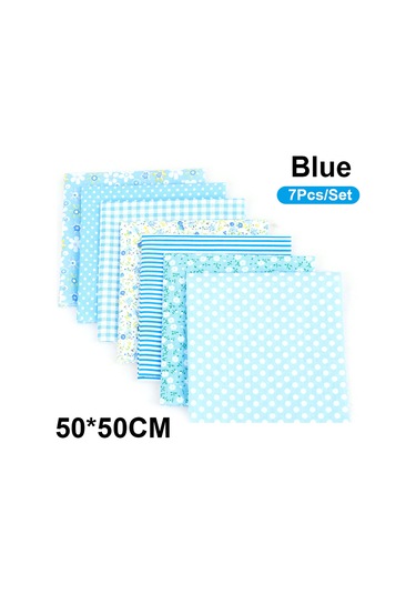 Gajeena Renkli Pamuklu Kumaş Seti - Dıy El İşi, Yastık Kılıfı, Masa Örtüsü İçin 7 Parça 50x50cm