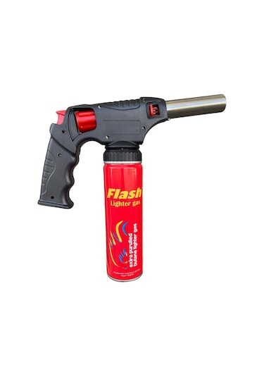 Depomega 1300 Derece Pürmüz Çakmak St-818 + 1 Adet Flash Çakmak Gazı Siyah