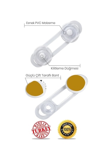 10 Adet Çocuk Çekmece Kilidi ve Dolap Kilidi Bebek Güvenlik Kilit Çok Renkli