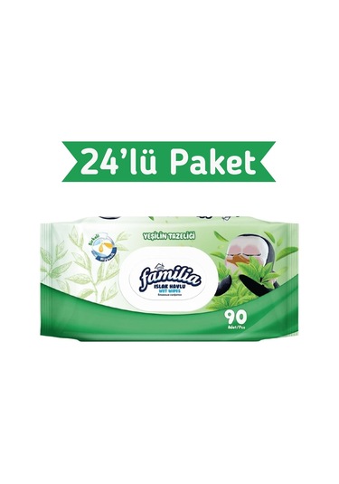 Familia Yeşilin Tazeliği Islak Havlu Mendil 90x24 2160 Yaprak