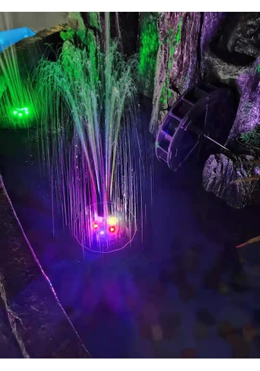 Maiyame 3.5w Güneşli Fontaine, 8 Led Renkli Işık, Otomatik Ve Gece Modu, Su Yetersizliği Koruması, 6 Farklı Nozzle İle Bahçe Dekorasyonu