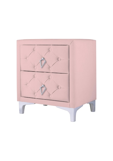 Ruby 2 Çekmeceli Komodin-silver Model Kapitoneli Yatak Odası İki Çekmeceli Komodin&şifonyer Modeli Pembe Ruby 2 Çekmeceli Komodin-silver Model Kapitoneli Yatak Odası İki Çekmeceli Komodin&şifonyer Modeli Pembe