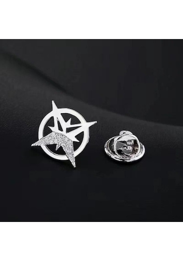 Gümüş Yıldız Broş Erkek Takım Elbise Broş Gömlek Yaka Düğmesi Butik Takılar Broş Takı Moda Kişilik Rozeti Anti-ışık Düğmeleri Gümüş
