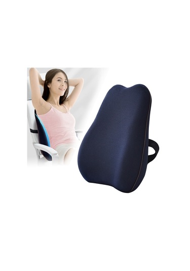 Sones Ofis Hafızalı Köpük Yastık Bel Destek Yastığı Lacivert