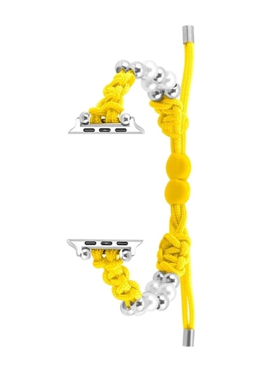 iOS Uyumlu Watch Serisi 4 44mm Paracord Row Boncuklar Drawstring Örgülü Watch Band