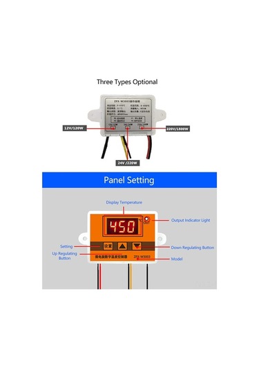 Pazly Abs Malzemeli Çoklu Voltaj Dijital Termostat 12v/24v/220v Sıcaklık Kontrol Cihazı