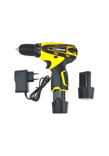 Deko 18V 3 Ah Çift Akülü Darbesiz Matkap Vidalama Sarı