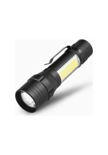 Wellhise T6-19 Şarjlı Orta Boy El Feneri Kamp Yürüyüş Feneri Su Geçirmez Siyah